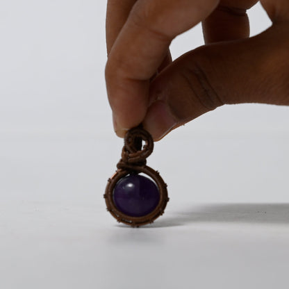 MantraMani Amethyst Crystal Vintage Pendant