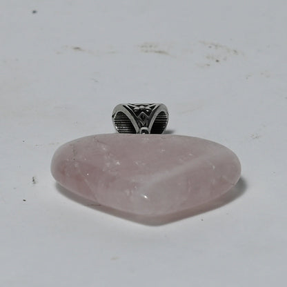 MantraMani Rose Quartz Crystal and Stone Necklace Heart Shaped Pendant Jewellery