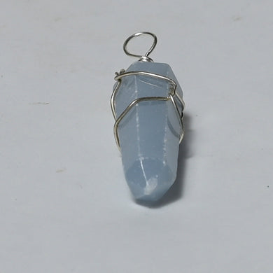 MantraMani® Angelite Crystal Point Pendant