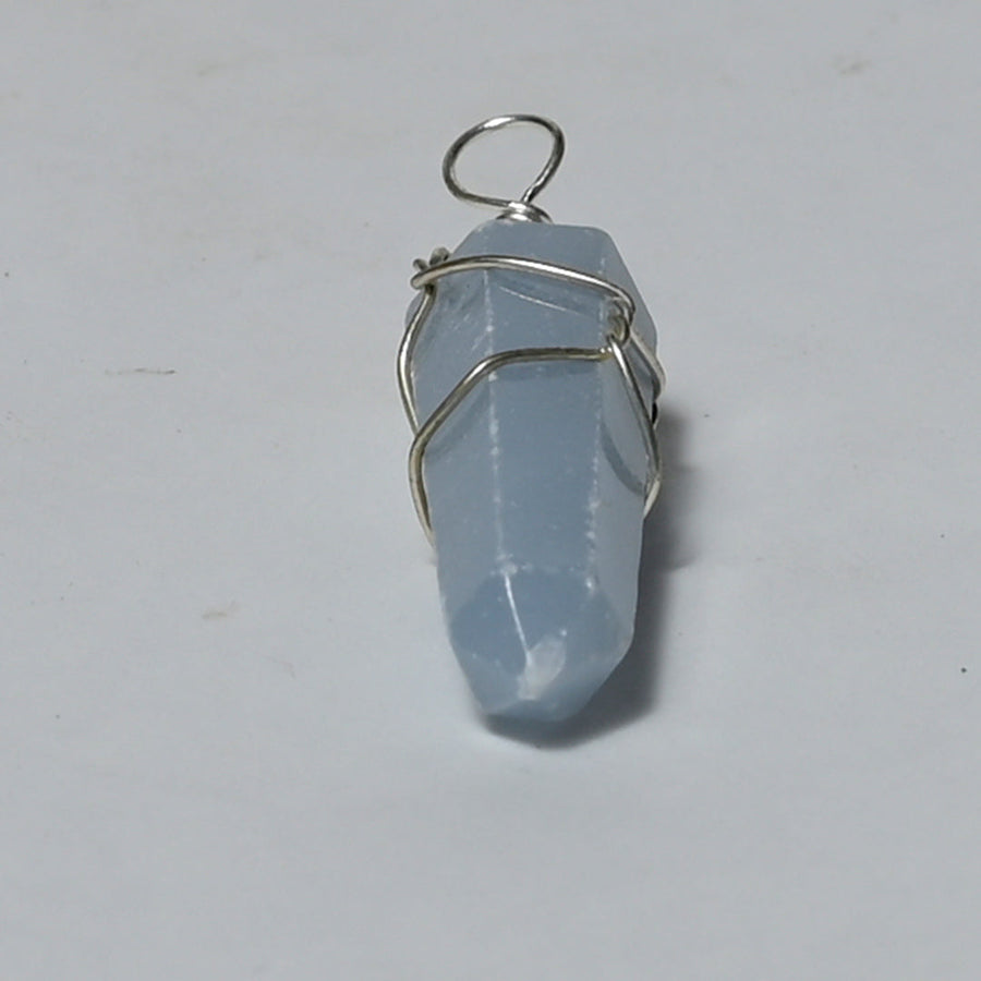 MantraMani® Angelite Crystal Point Pendant
