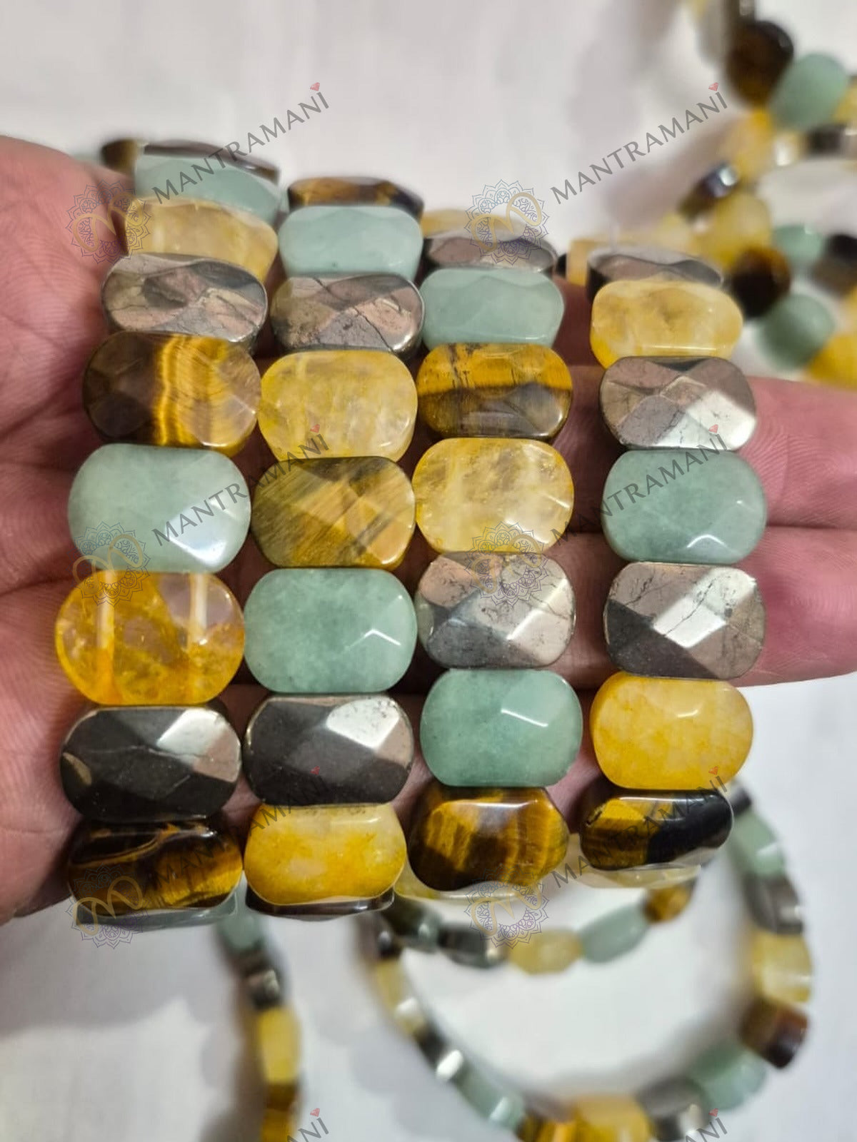 MantraMani® Dhan Vriddhi™ Oval Faceted Money Magnet Bracelet - Attract Wealth • Removes Financial/Money Blockage • Unlock Opportunities • Align With Prosperity Energy