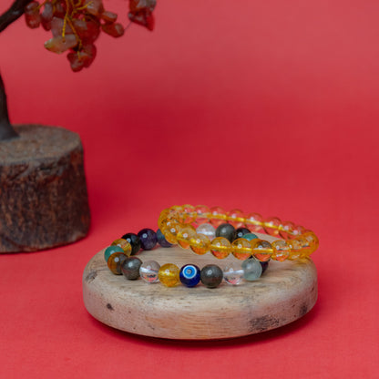 MantraMani® Education Bracelet & Yellow Citrine Bracelet — Abundance Flow • Positivity • Manifestation | Certified Natural Stone