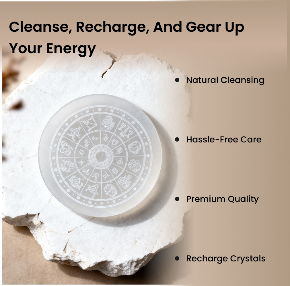 MantraMani® SELENITE (Chandramani) – Plate | Cleansing, Charging other crystals,