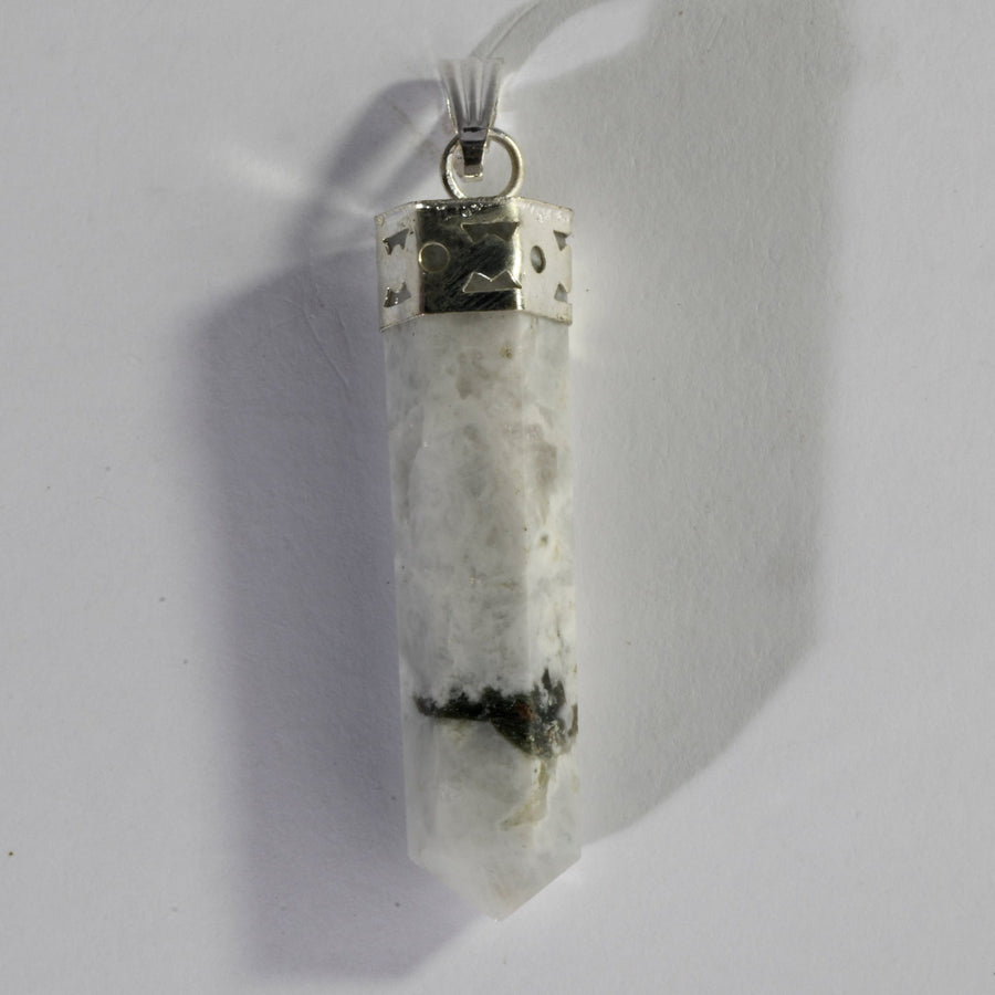 MantraMani® Rainbow Moonstone Crystal Point Pendant