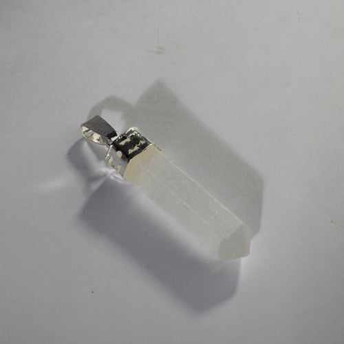 MantraMani® Selenite Crystal Point Pendant | Natural Crystal Jewelry for Clarity, Spiritual Wellness & Elegant Style