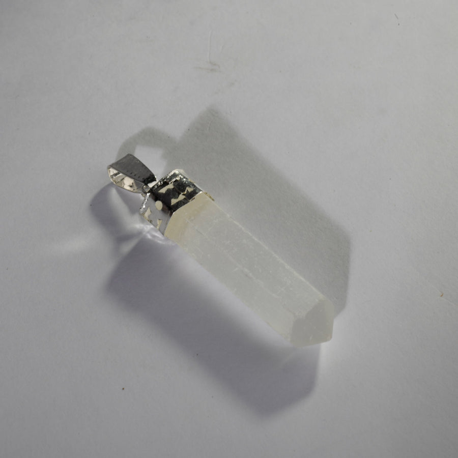 MantraMani® Selenite Point Crystal Point Pendant