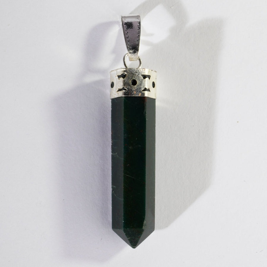 MantraMani® Bloodstone Crystal Point Pendant