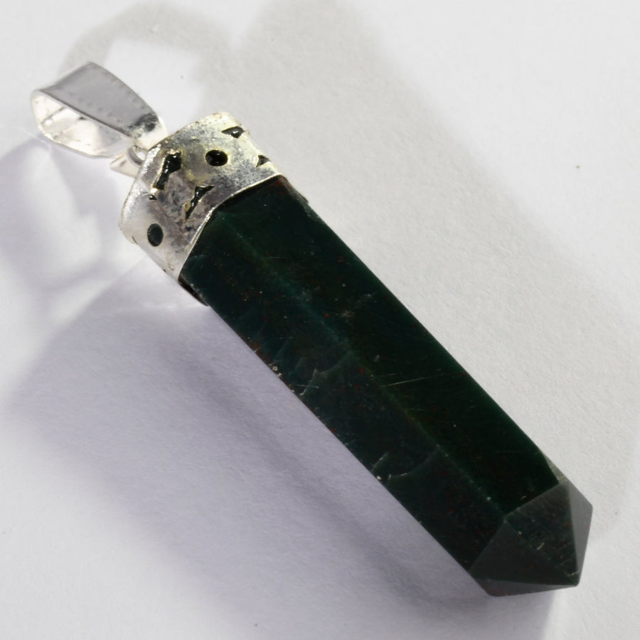 MantraMani® Bloodstone Crystal Point Pendant