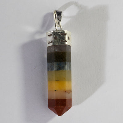 MantraMani® Seven Chakra Crystal Point Pendant for Pendant