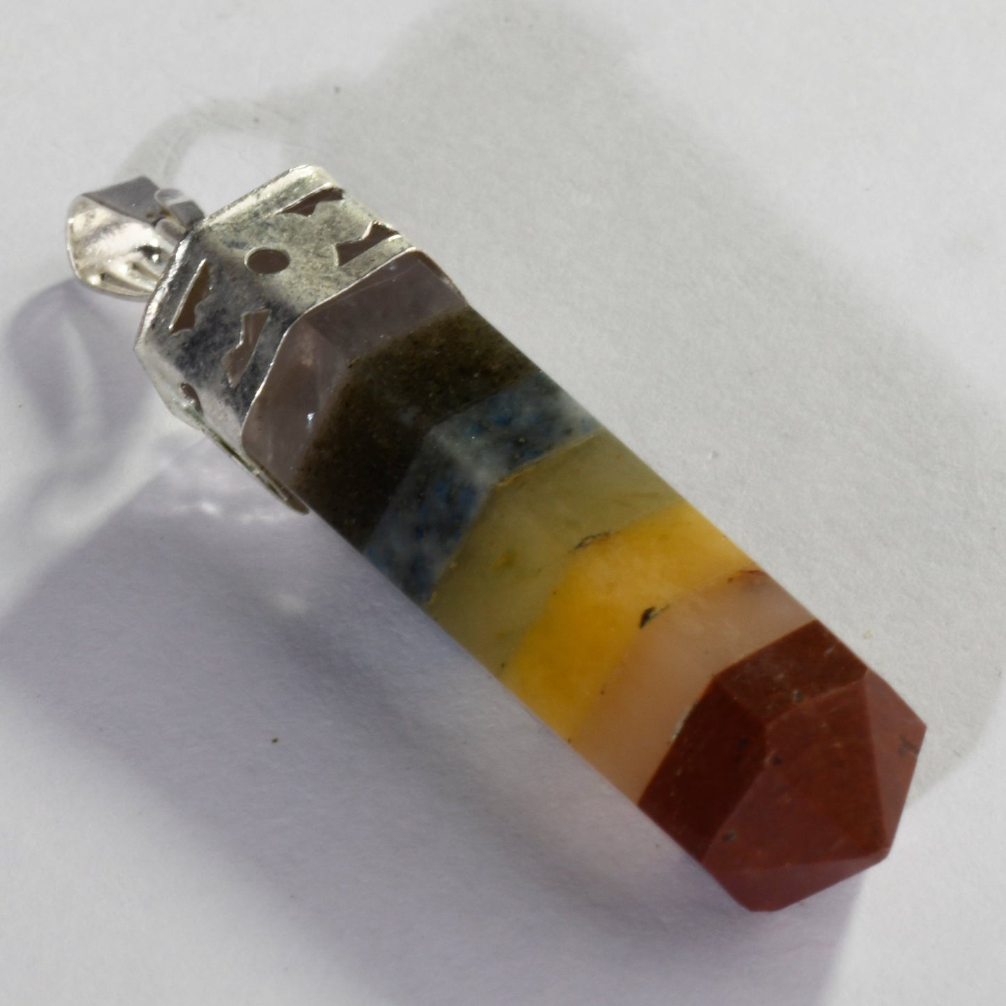 MantraMani® Seven Chakra Crystal Point Pendant | Natural Chakra Healing Pendant for Balance, Meditation & Spiritual Wellness