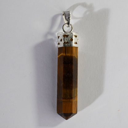 MantraMani Tiger's Eye Crystal Point Pendant