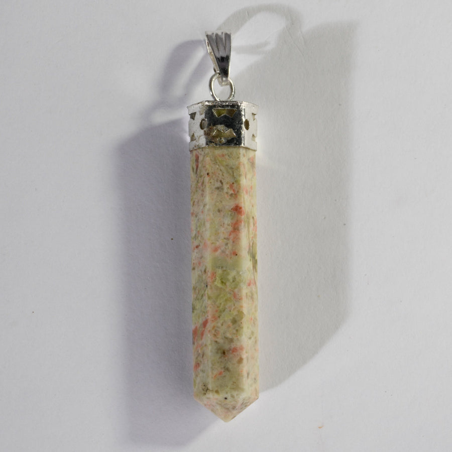 MantraMani® Unakite Crystal Point Pendant
