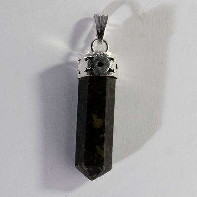 MantraMani® Nuummite Crystal Point Pendant