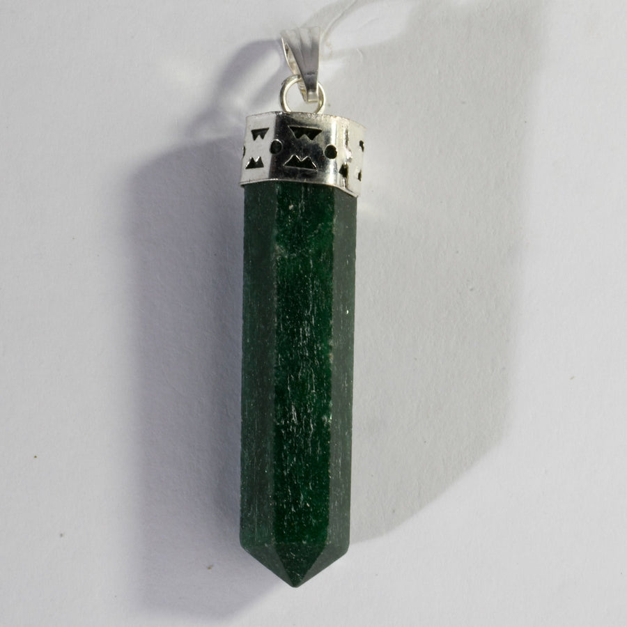 MantraMani® Green Jade Crystal Point Pendant