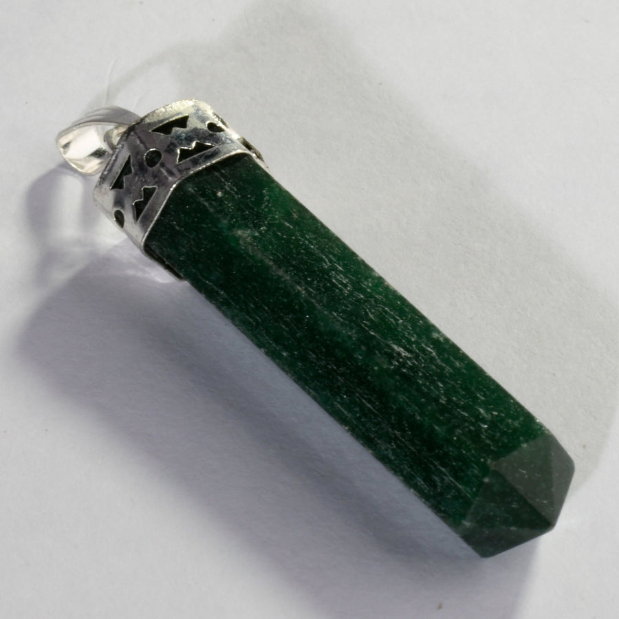 MantraMani® Green Jade Crystal Point Pendant