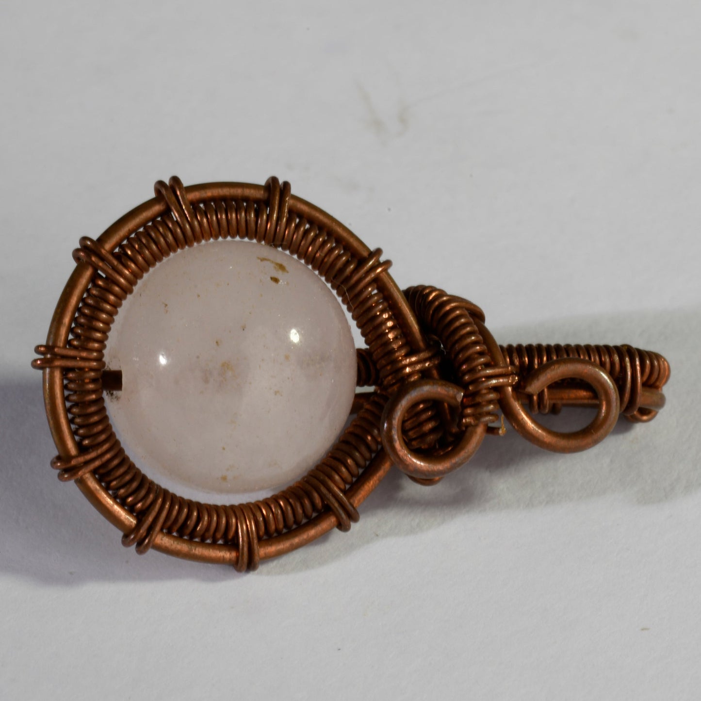 MantraMani Rose Quartz Crystal Vintage Pendant