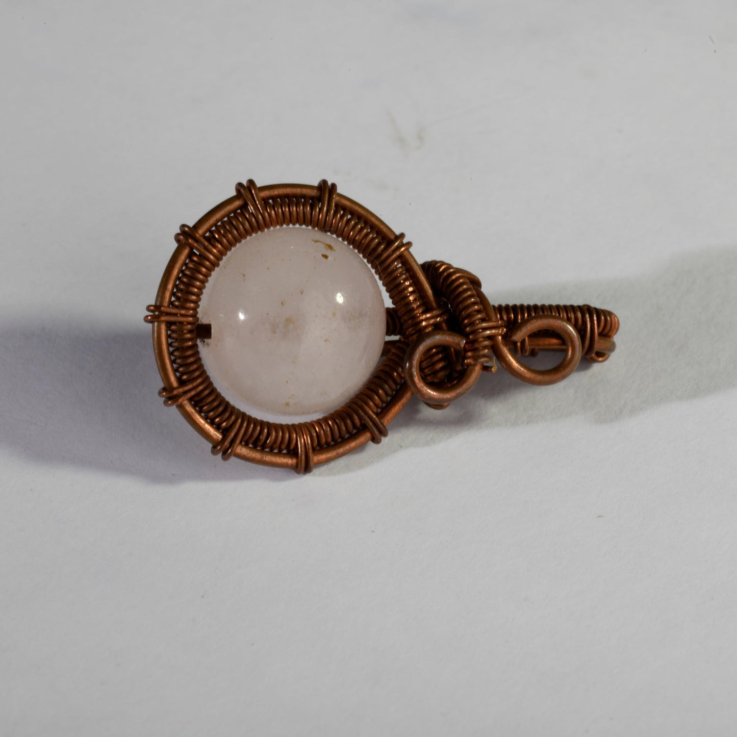 MantraMani Rose Quartz Crystal Vintage Pendant