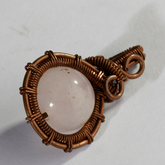 MantraMani Rose Quartz Crystal Vintage Pendant