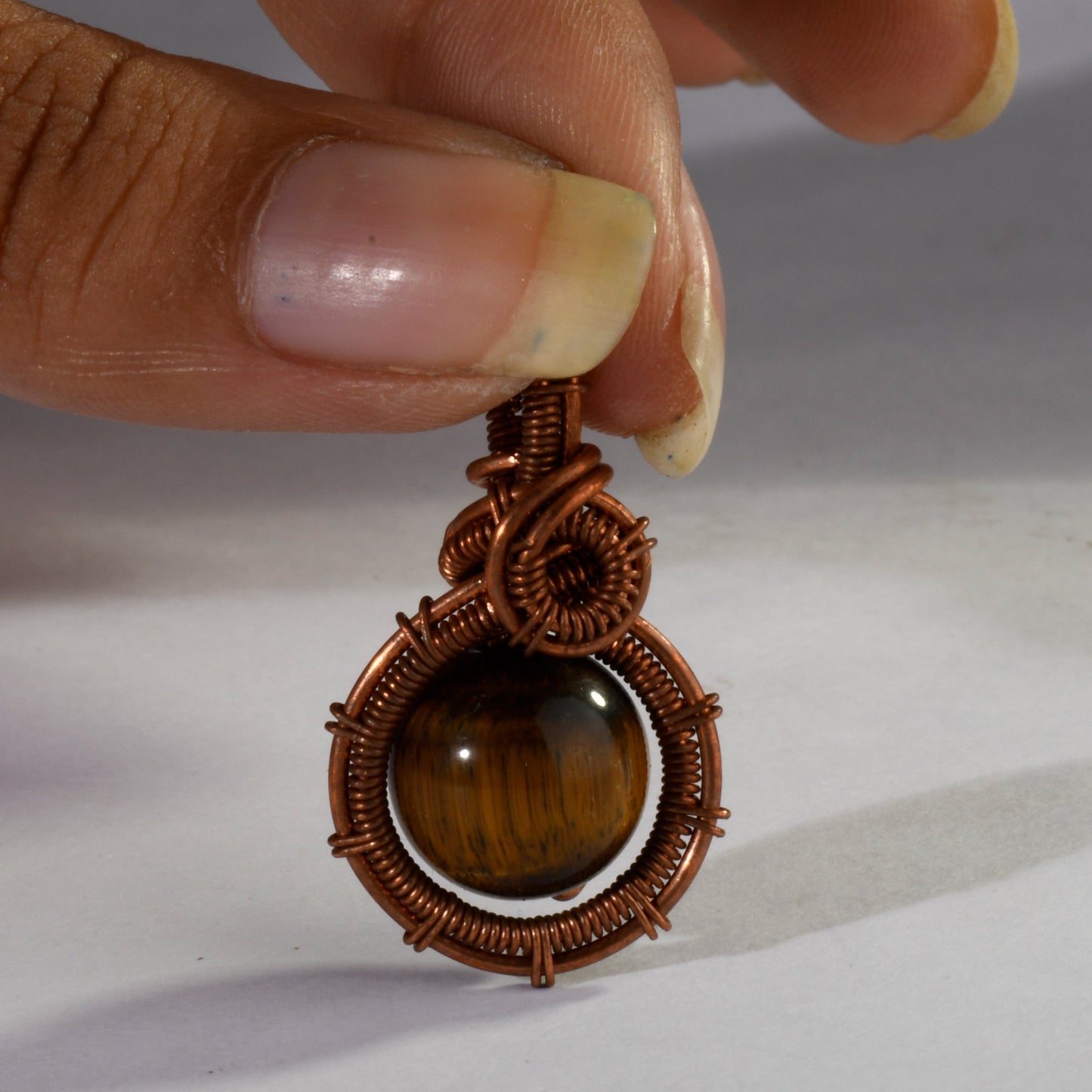 MantraMani Tiger's Eye Crystal Vintage Pendant