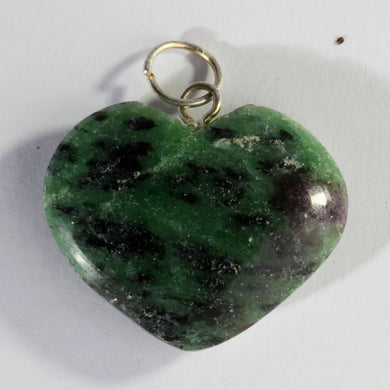 MantraMani® Ruby Zoisite Crystal Mini Heart Pendant