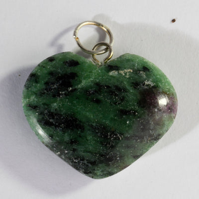 MantraMani® Ruby Zoisite Crystal Mini Heart Pendant for Pendant