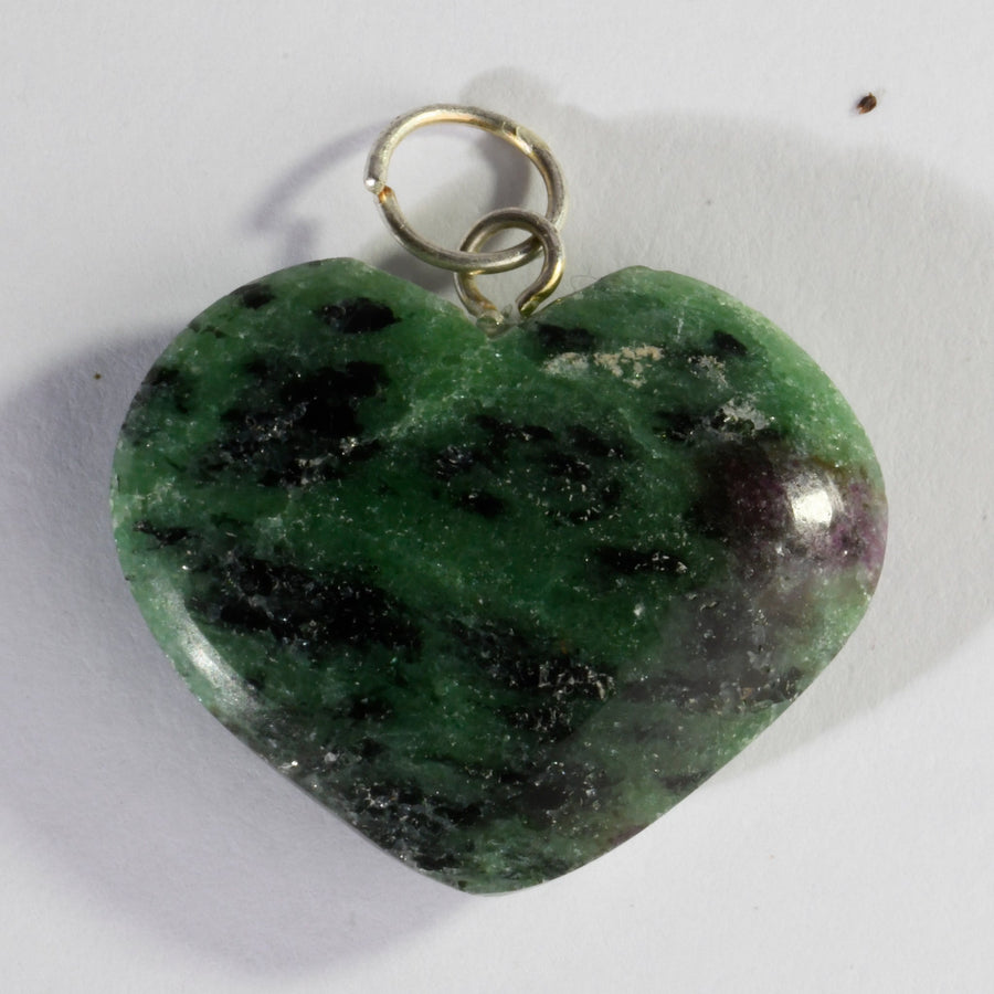 MantraMani® Ruby Zoisite Crystal Mini Heart Pendant