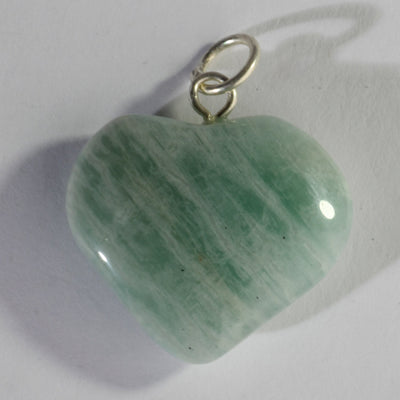 MantraMani® Amazonite Crystal Mini Heart Pendant for Pendant