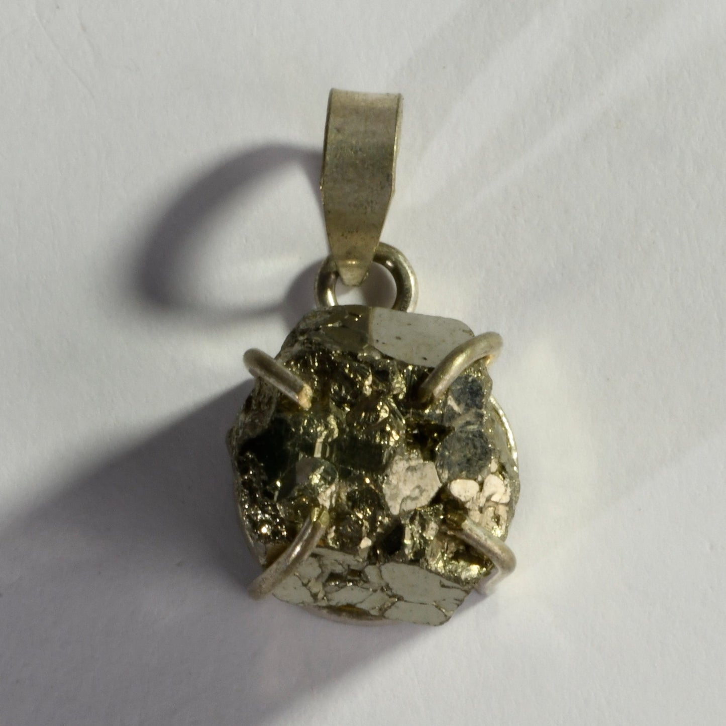 MantraMani Pyrite Cluster Crystal and Stone Necklace Cluster Pendant Jewellery