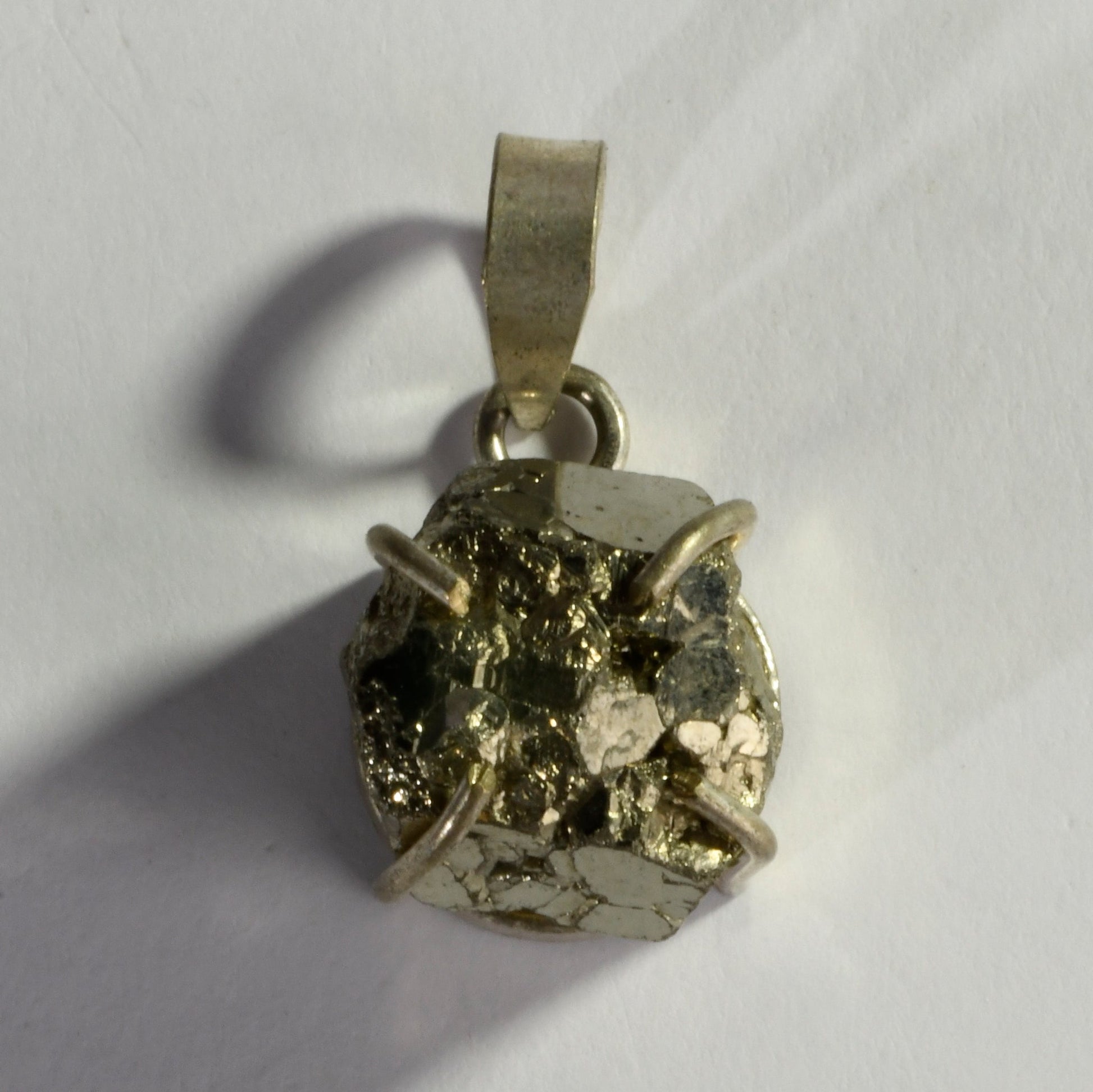 MantraMani Pyrite Cluster Crystal and Stone Necklace Cluster Pendant Jewellery