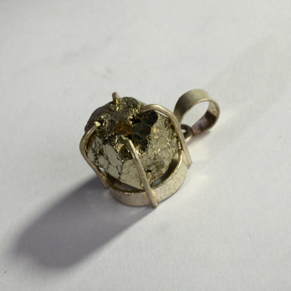 MantraMani Pyrite Cluster Crystal and Stone Necklace Cluster Pendant Jewellery