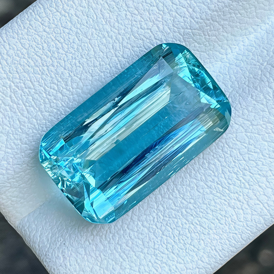 MantraMani® 11.20 Carat Blue Aquamarine Cushion Cut Natural Loose Gemstone