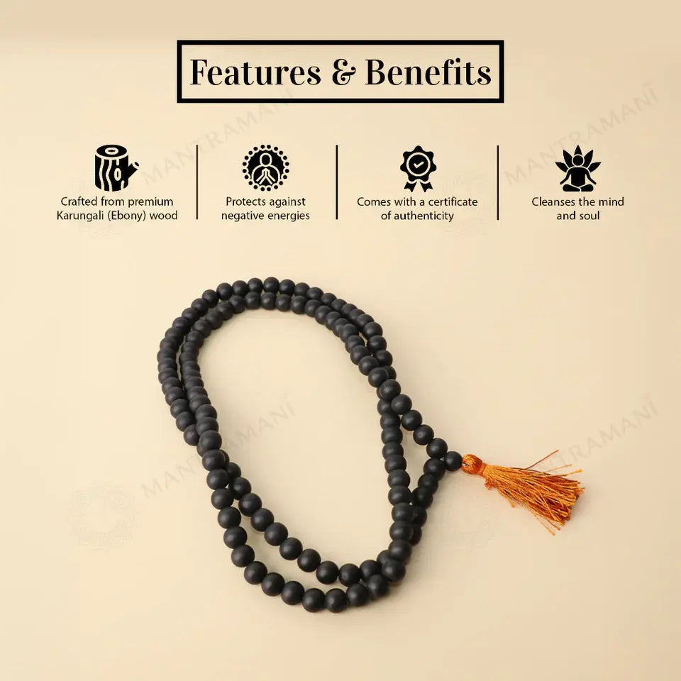 MantraMani® Divya Karungali Mala-108+1