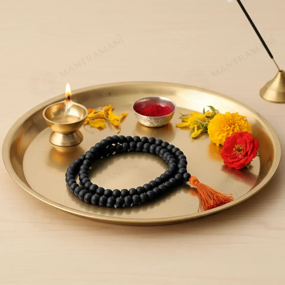 MantraMani® ™ Karungali (Ebony) Mala — 108 Beads for Protection, Grounding & Spiritual Alignment