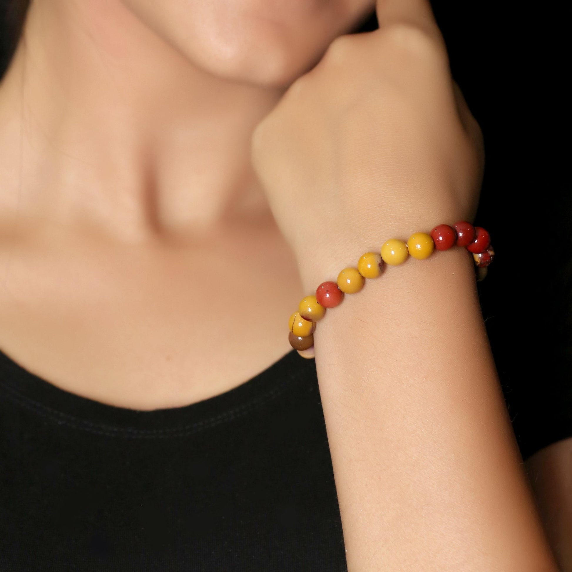 MantraMani® Certified Mookaite 8mm Natural Stone Bracelet — Adventure • Grounding • Decision Power | 100% Natural Stone