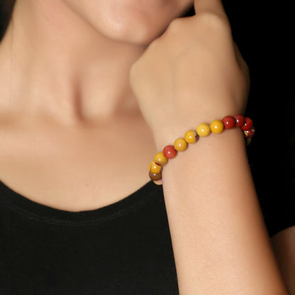 MantraMani® Certified Mookaite 8mm Natural Stone Bracelet — Adventure • Grounding • Decision Power | 100% Natural Stone