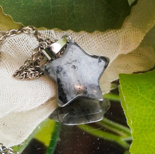 MantraMani® Labradorite Crystal Star Pendant – Celestial Protection & Intuition Necklace