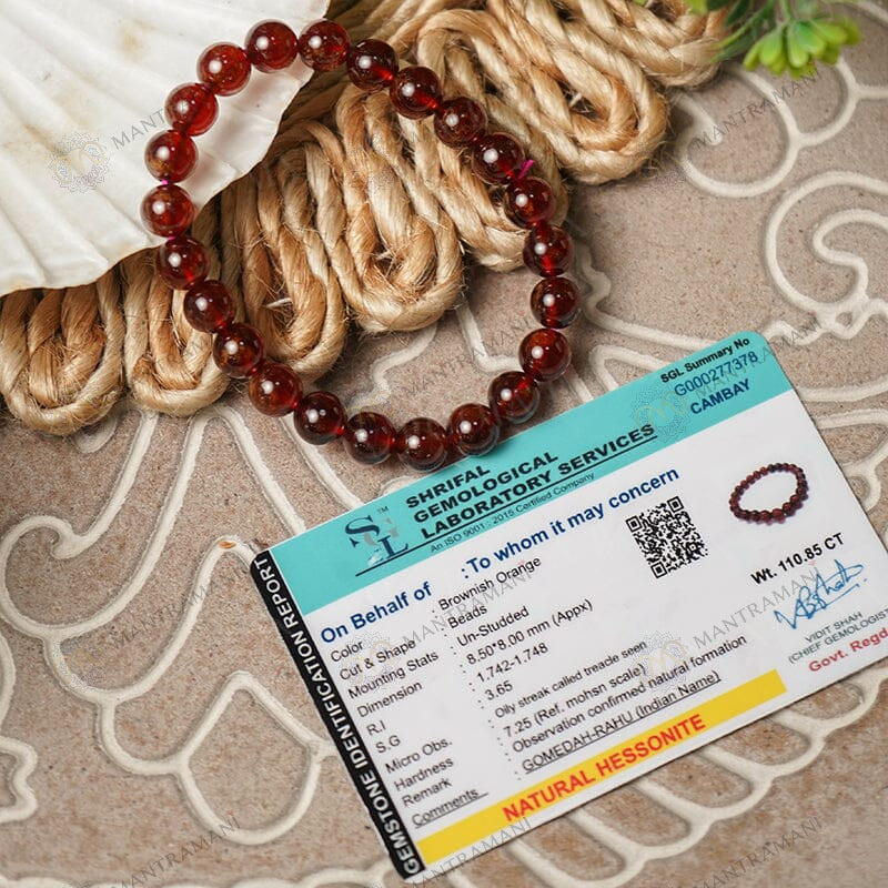 MantraMani® Hessonite (Gomedh) Bracelet to Empower Confidence