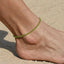 MantraMani® Celestial Green Peridot Anklet 3mm – For spiritual alignment & joyful flow