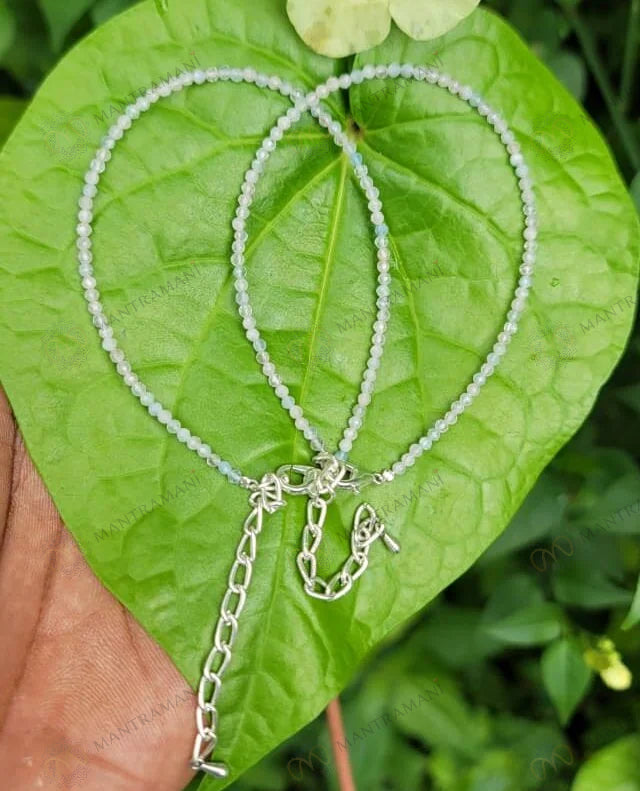 MantraMani® Moonstone Anklet- Intuition, Emotional Balance, Beauty and Divine feminine energy