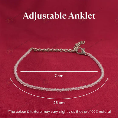 MantraMani® Moonstone Anklet- Intuition, Emotional Balance, Beauty and Divine feminine energy