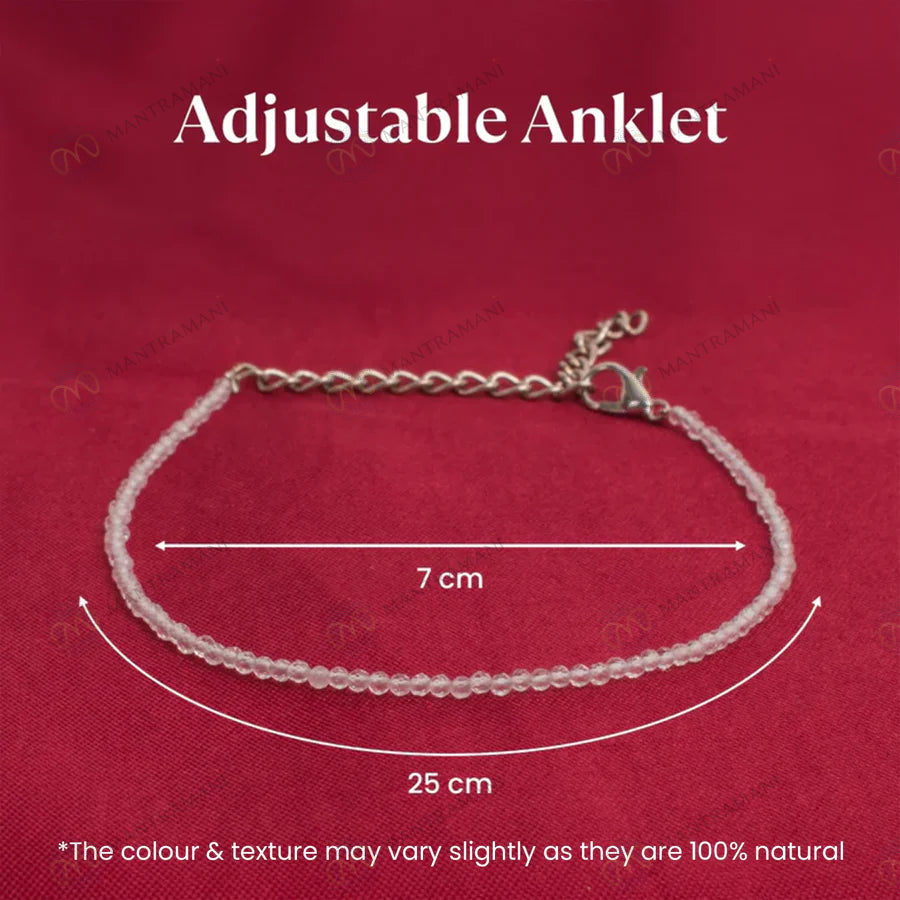 MantraMani® Moonstone Anklet- Intuition, Emotional Balance, Beauty and Divine feminine energy