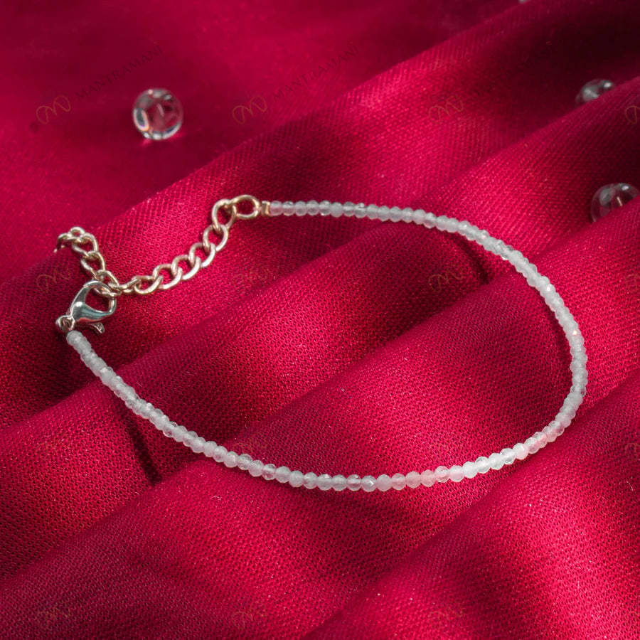 MantraMani® Moonstone Anklet- Intuition, Emotional Balance, Beauty and Divine feminine energy