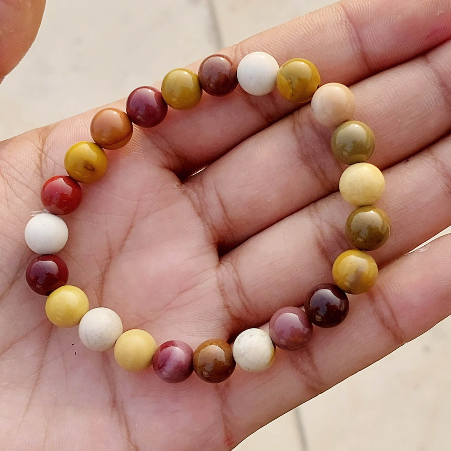 MantraMani® Certified Mookaite 8mm Natural Stone Bracelet — Adventure • Grounding • Decision Power | 100% Natural Stone