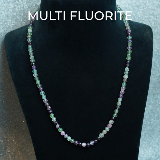MantraMani® Multi Fluorite 6 MM Jup Mala – Mental Clarity, Emotional Balance & Intuition - MantraMani® Authentic Vedic Gemstone