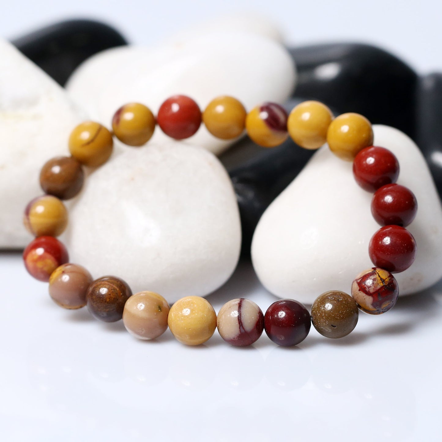 MantraMani® Certified Mookaite 8mm Natural Stone Bracelet — Adventure • Grounding • Decision Power | 100% Natural Stone