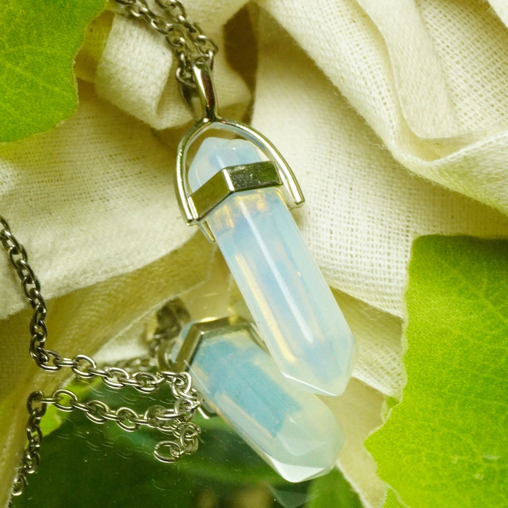 MantraMani® Opalite Crystal Point Pendant