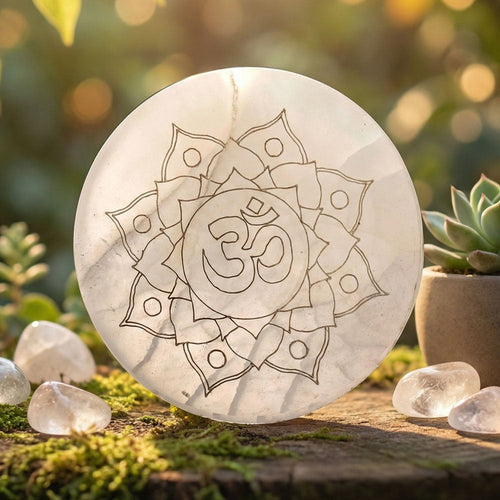 MantraMani SELENITE (Chandramani) – Decor & Plate - Cleansing, Charging other c