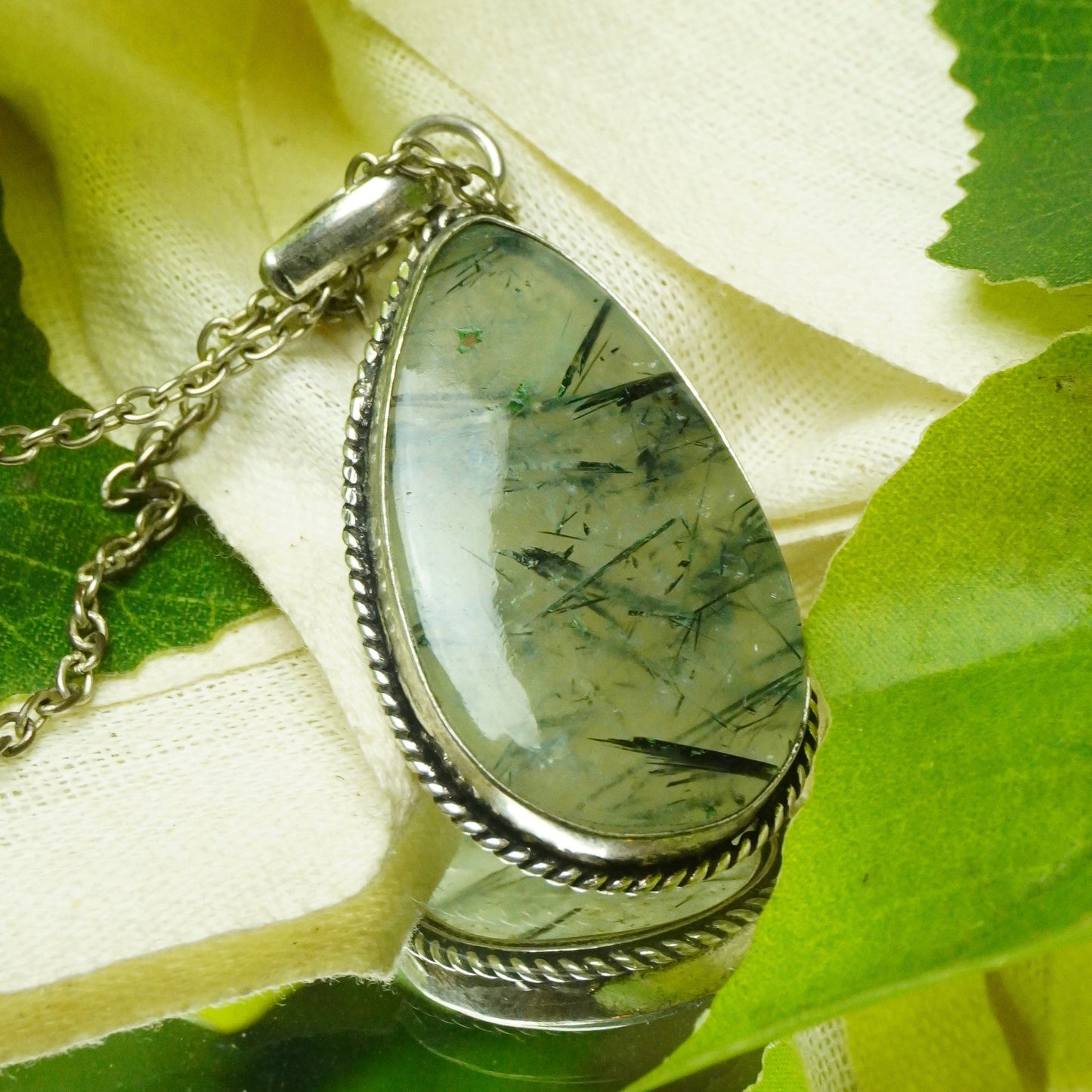 MantraMani® Prehnite Crystal Fancy Pendant