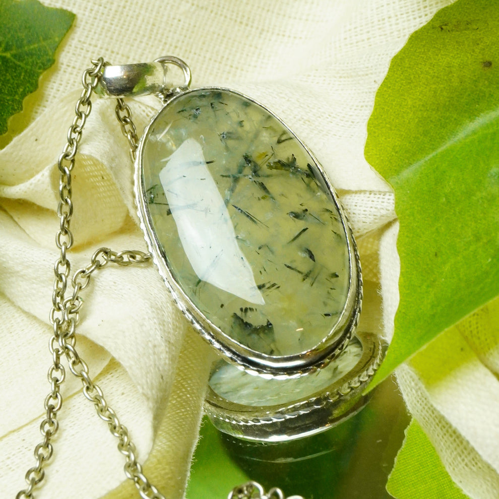 MantraMani® Prehnite Crystal Fancy Pendant