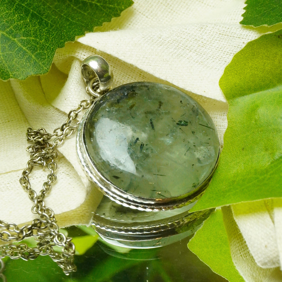 MantraMani® Prehnite Crystal Fancy Pendant